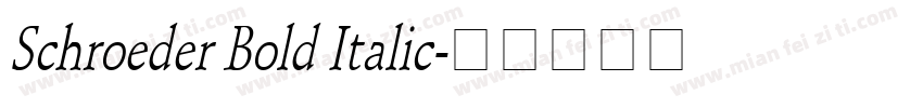 Schroeder Bold Italic字体转换